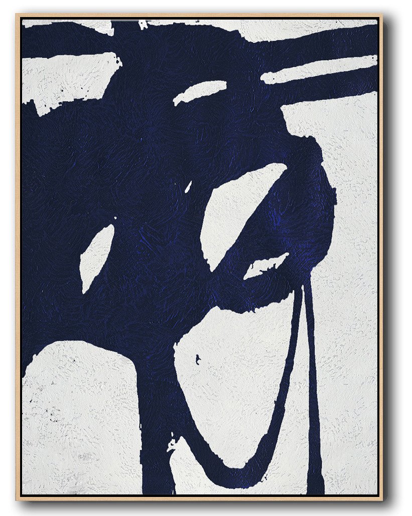 Buy Hand Painted Navy Blue Abstract Painting Online - Stretched Canvas Photo Prints Huge